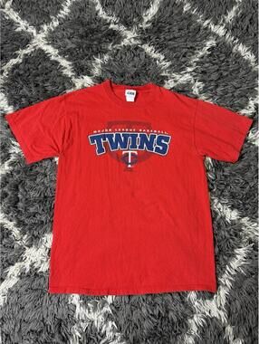 Vintage Minnesota Twins Shirt Mens Large L Red MLB Baseball Graphic Tee CSA